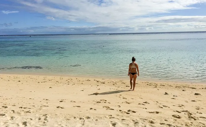 Girl on Island Beach Rarotonga