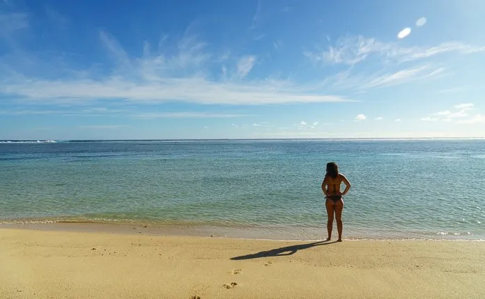 Girl on Island Beach Rarotonga