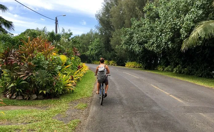 Girl Riding Bicycle Rarotonga