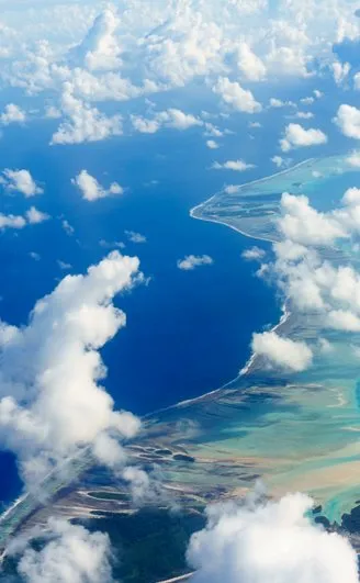 Flying over French Polynesia