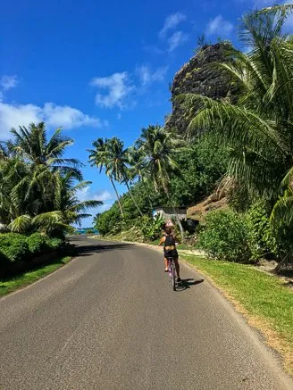 Biking around Bora Bora