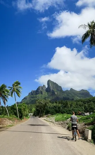 Biking around Bora Bora