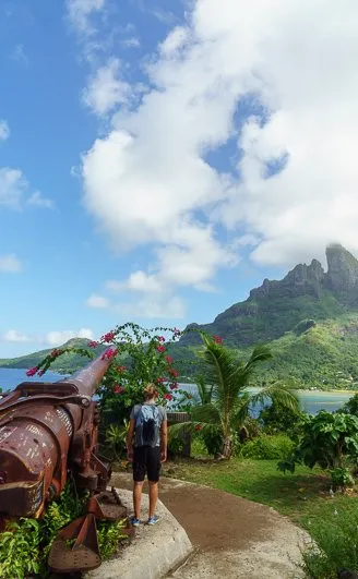 Backpacking the Society Islands on a Budget - Outsidevibes WW2 Cannon Bora Bora